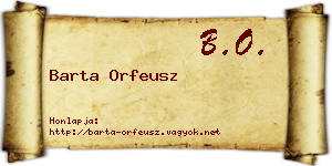 Barta Orfeusz névjegykártya